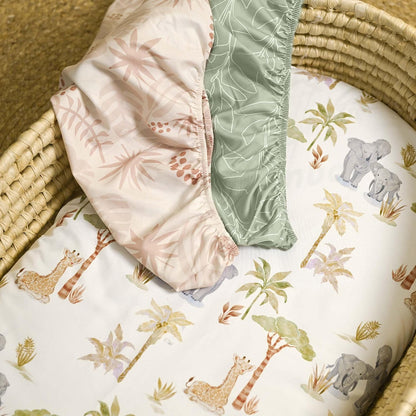 Bedside Sleeper Bassinet Fitted Sheets 20 x 33, 3 Pack Baby Delight Beside Me Dreamer,Babybond,Jimglo,koola,cowiewie,fodoss, Dream On Me Baby Square Bassinet, Pink Animal