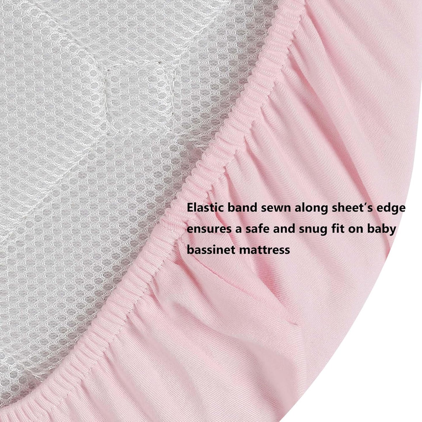 Onacosht 100% Organic Cotton Bassinet Sheets Compatiable with ANGELBLISS Baby Bassinet Bedside Sleeper, 2 Pack Jersey Knit Fitted Sheet for Baby Boy and Girl, Navy and Fog Grey