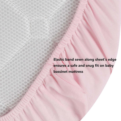 Onacosht 100% Organic Cotton Bassinet Sheets Compatiable with ANGELBLISS Baby Bassinet Bedside Sleeper, 2 Pack Jersey Knit Fitted Sheet for Baby Boy and Girl, Navy and Fog Grey