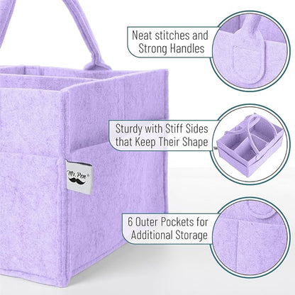Mr. Pen- Baby Diaper Caddy Organizer, lavender dream, Baby Caddy Organizer with Handle, Compact Size, Collapsible & Portable