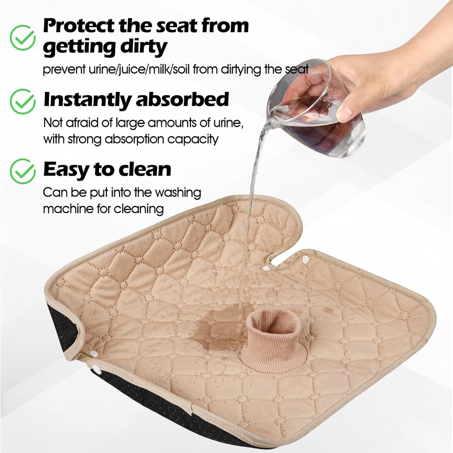 JEYODA ﻿Car Seat Protector for Potty Training Instant Suction Baby Piddle Pad for Baby Seats Reusable Car Seat Liner with Anti Slip for High Chairs, Baby Strollers 2pcs (Blue)