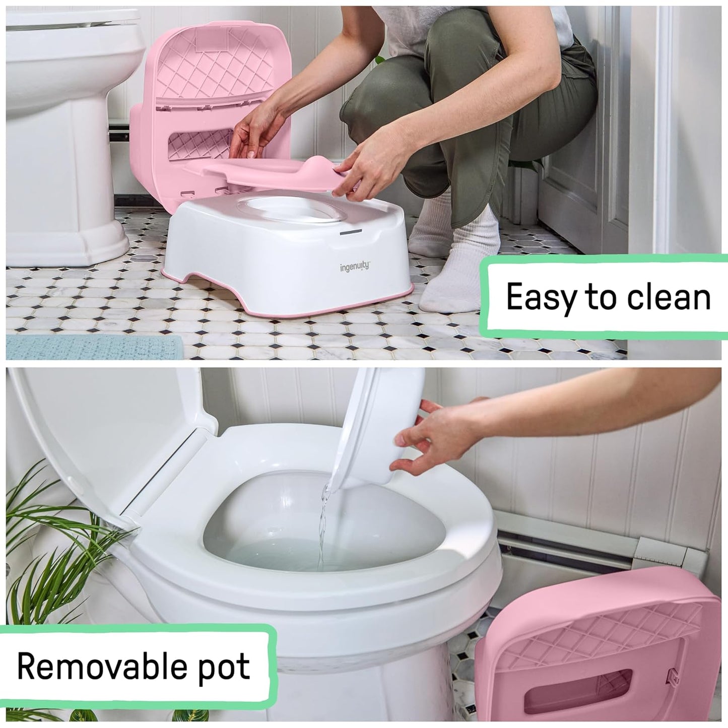 Ingenuity Prepare to Potty 3-in-1 System - Potty Training Toilet, Topper, Step Stool, Easy Setup, for Toddlers Ages 18 Months+