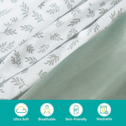 Baby Bassinet Sheets 4 Pack Fit for Baby Delight, Semphis, Kiniew, Jimglo, Cowiewie, JevrJeur, Newton Baby, AirClub, Mika Micky, Ezebaby and Besrey Bassinet, Green