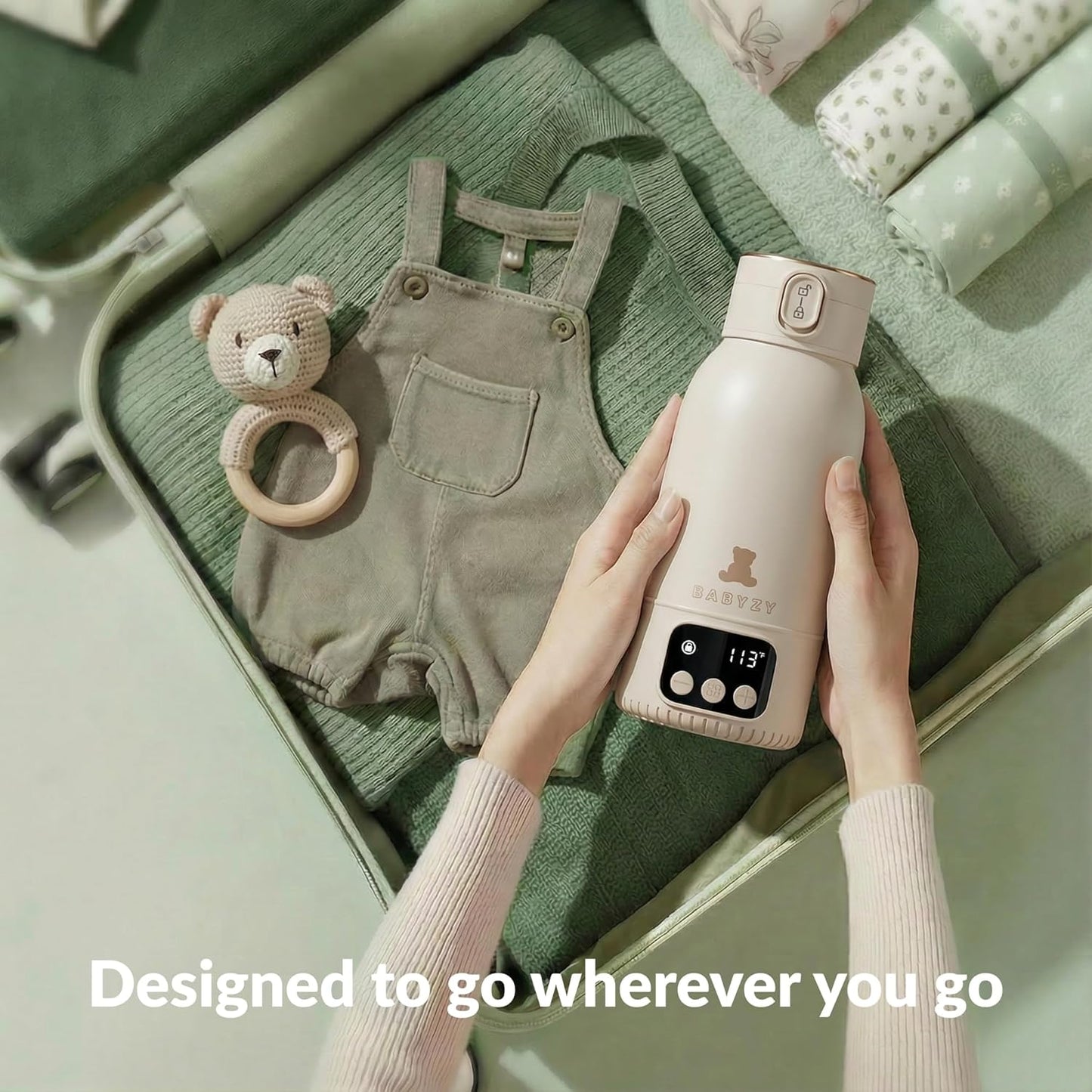 Portable Bottle Warmer 17oz – Baby Bottle Warmer for Breast Milk & Formula, Fast Heating with Smart Temperature Control, Long Battery Life, Cordless for Travel, Car & Outdoor Baby Feeding
