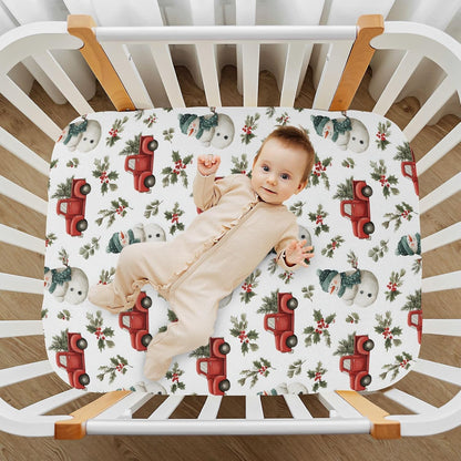 Baby Crib Sheet Cute Goose Flowers Crib Mattress for Boys and Girls Playard Sheet Soft Breathable Fitted Baby Mattress Cover 52x28in