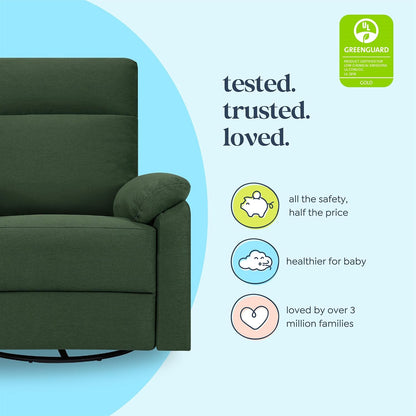 Davinci Suzy Glider Recliner Nursery Chair - Glider Rocking Chair for Nursery and Living Room - GREENGUARD Gold, FSC & Certi-PUR US Certified - 360° Swivel Rocker Recliner Chair (Cozy Cream Boucle)