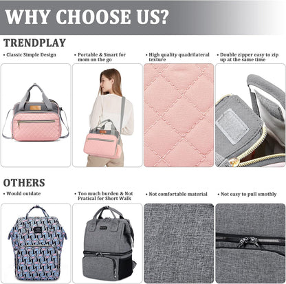 Small Diaper Bag Tote for Girls Baby Nappy Bag - Travel&Outdoor Stroller Organizer Cute Diaper Maternity Bag for Mom Daddy