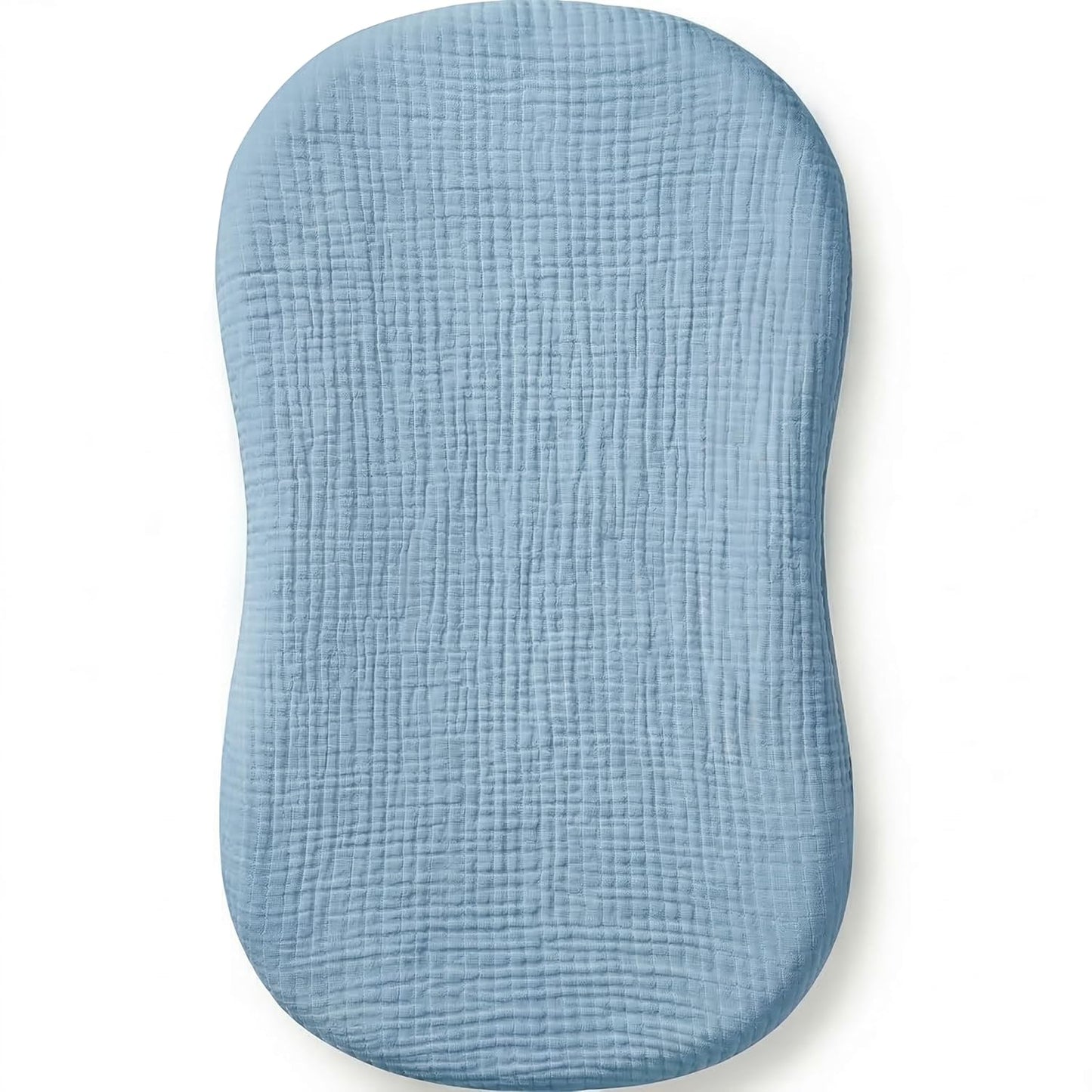 Muslin Bassinet Sheet Compatible with Maxi-COSI Iora & Iora Air Bedside Sleeper - 100% Cotton Rectangular Mattress Pad Cover (33"x20"), Breathable & Soft, Boho (1 Pack Blue)