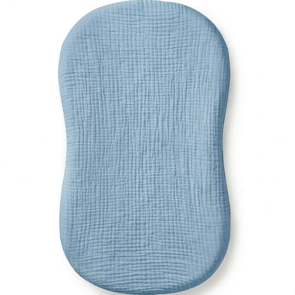 Muslin Bassinet Sheet Compatible with Maxi-COSI Iora & Iora Air Bedside Sleeper - 100% Cotton Rectangular Mattress Pad Cover (33"x20"), Breathable & Soft, Boho (1 Pack Blue)