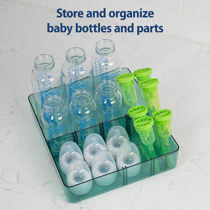 Dr. Brown's Baby Bottle Storage Tray with Customizable Compartments, Store and Organize Bottles, Parts, and Accessories, BPA-Free