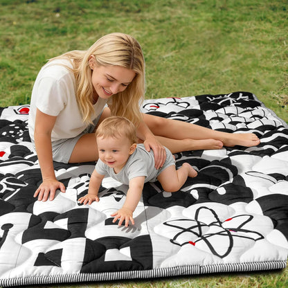 Baby Play Mat, 50x50 Playpen Mat with Super Soft Touch, Activity Mats with Upgraded Anti-Slip Bottom, Machine Washable Crawling Mats for Floor & Picnic (Animal Alphabets)