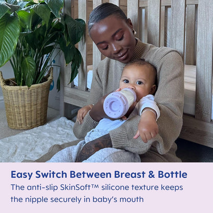 MAM Easy Start Anti-Colic Baby Bottle Starter Set – 4 Self Sterilizing Bottles (5oz & 9oz) + 2 Newborn Pacifiers Breastfed Baby Feeding Gift Set