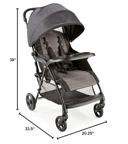 Contours Quick Elite Baby Stroller, Lightweight Compact Travel Stroller, Toddler Stroller, Infant Car Seat Compatibility, Multi-Position Seat Recline, Sun Canopy, 5-Point Safety Harness -Eclipse Black