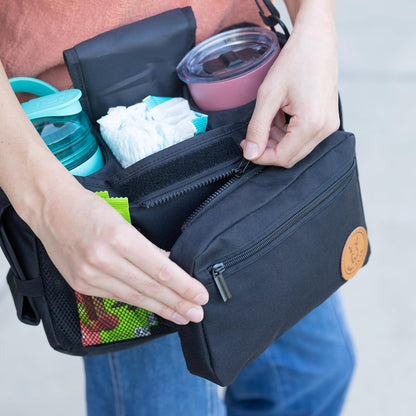 Universal Stroller Organizer with Insulated Cup Holders | Detachable Phone/Wipe Pouch & Shoulder Strap Stroller Caddy | Spacious, Fits Jogger, Umbrella, Travel & Pet Strollers