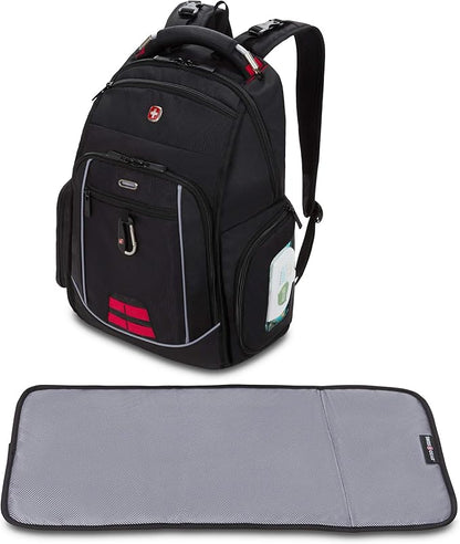 SwissGear Diaper Bag Backpack, Multifunction Travel Backpack, Maternity Baby Changing Bags, Men’s and Women’s - Black