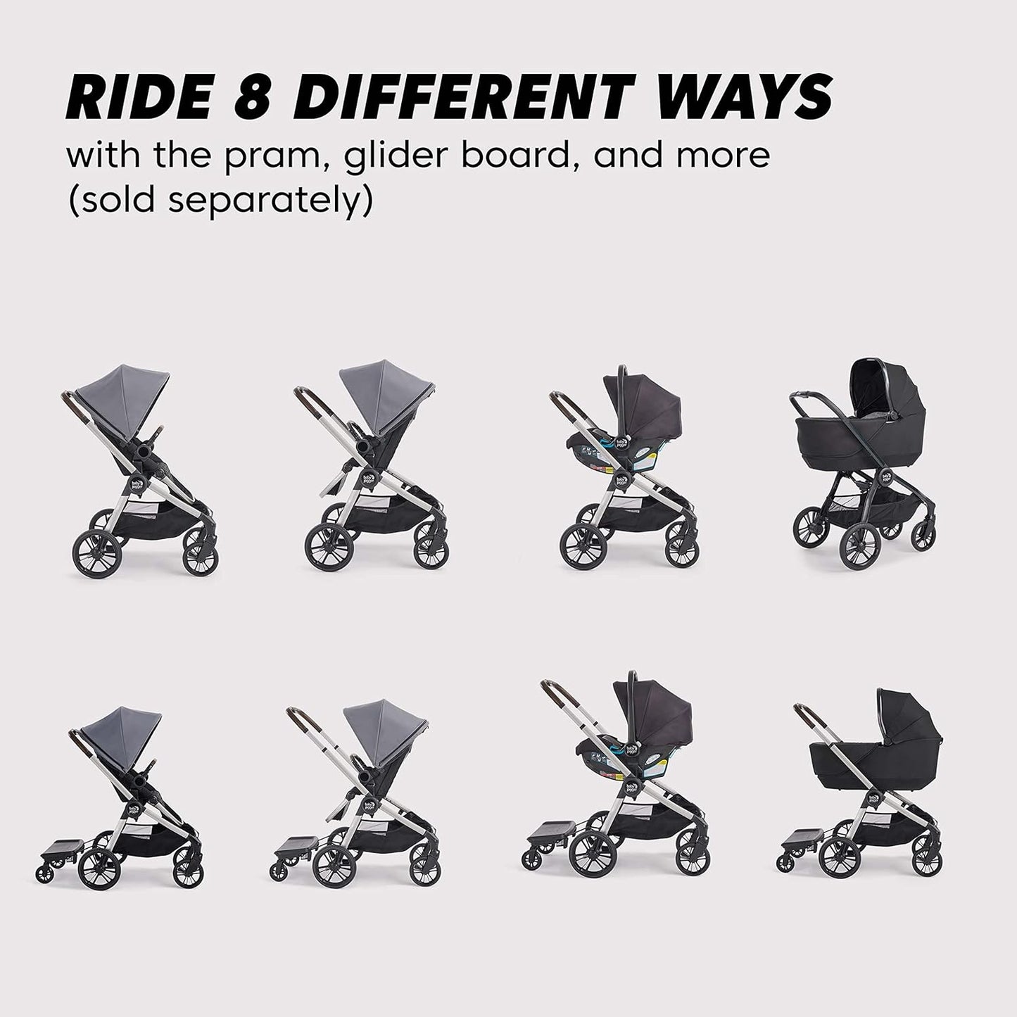 Baby Jogger City Sights Stroller - Convertible Stroller with Compact Fold Dark Slate