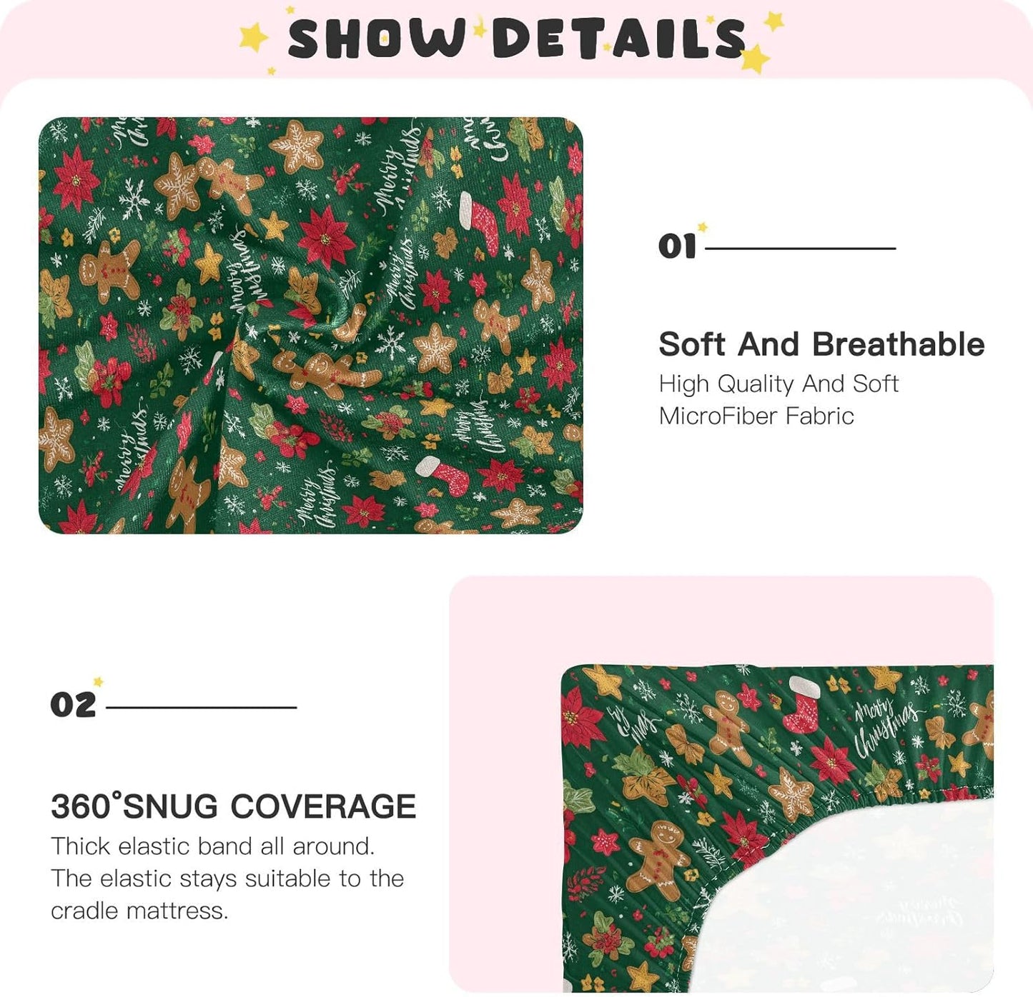 Baby Crib Sheet Cute Goose Flowers Crib Mattress for Boys and Girls Playard Sheet Soft Breathable Fitted Baby Mattress Cover 52x28in