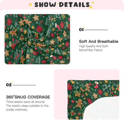 Baby Crib Sheet Cute Goose Flowers Crib Mattress for Boys and Girls Playard Sheet Soft Breathable Fitted Baby Mattress Cover 52x28in