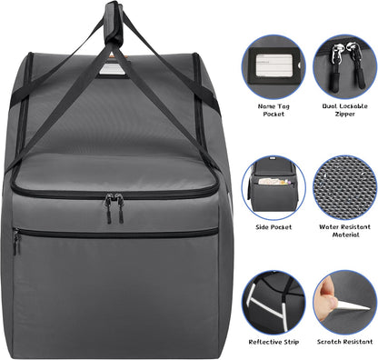 Infant Car Seat Travel Bag for Airplane Compatible with All Nuna Pipa Car Seat and Base,Chicco KeyFit 30 and Base, Padded Car Seat Bags for Air Travel,Car Seat Gate Check Bag with Side Pocket, Black