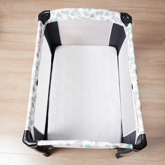 david's kids 2 Pack Waterproof Mini Crib Mattress Protector, Fit Pack N Play, Playard and Mini Crib Mattresses, Ultra Soft Breathable Pad Cover for Boys Girls Neutral, White & Grey Checker