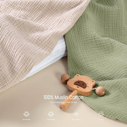lulumoon Muslin Bassinet Sheets for Baby: Soft Bedside Sleeper Bassinet Fitted Sheets for Boys and Girls