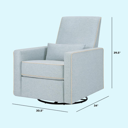 Davinci Piper 360° Swivel Rocker Recliner Chair - Glider Rocking Chair for Nursery and Living Room- GREENGUARD Gold, FSC & Certi-PUR US Certified - Ultra Comfy Glider Recliner Nursery Chair - Cream