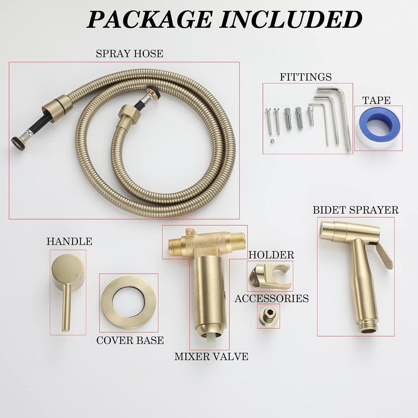 Chrome Handheld Bidet Sprayer for Toilet Warm Water, WiPPhs Stainless Steel Polished Silver Bidet Hand Held Sprayer with Brass Hot and Cold Mixing Valve, WI9138CP
