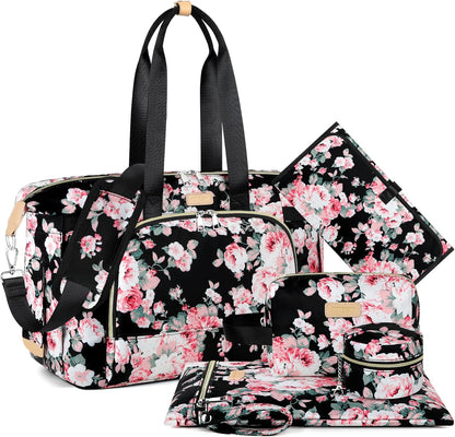 ITIEZY Diaper Bag Tote for Baby - Large Mommy Bag with Portable Changing Pad Pacifier Case, Hospital Bags Travel Baby Bag