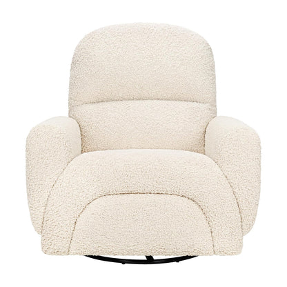 Babyletto Rainbow Recliner and Swivel Glider in Almond Teddy Loop, Greenguard Gold Certified and CertiPUR-US® Certified