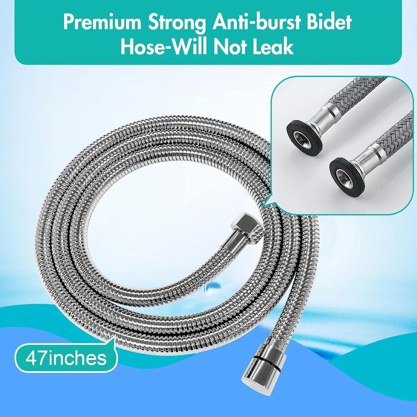 BARROCK Bidet Sprayer for Toilet, Handheld Jet Spray for Existing Toilets with Bidet Hose, Adjustable Water Pressure Muslim Shower, Stainless Steel Cloth Diaper/Feminine Wash Sprayer Brushed Nickel