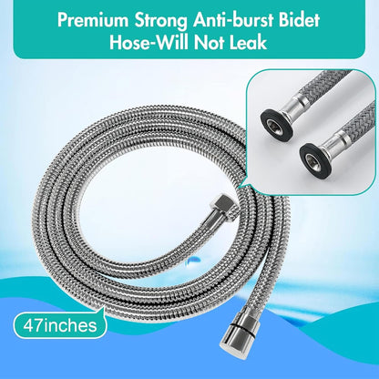 BARROCK Bidet Sprayer for Toilet, Handheld Jet Spray for Existing Toilets with Bidet Hose, Adjustable Water Pressure Muslim Shower, Stainless Steel Cloth Diaper/Feminine Wash Sprayer Brushed Nickel
