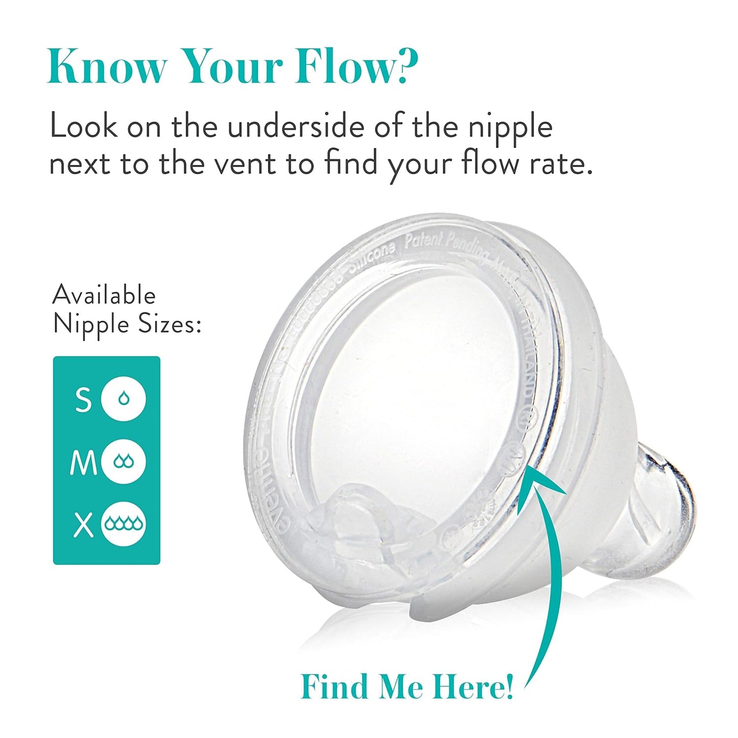 Evenflo Feeding Piece of 6 Balance Plus Wide Neck Nipples for The Balance Plus Wide Neck Baby Bottles, 0 Months and Up