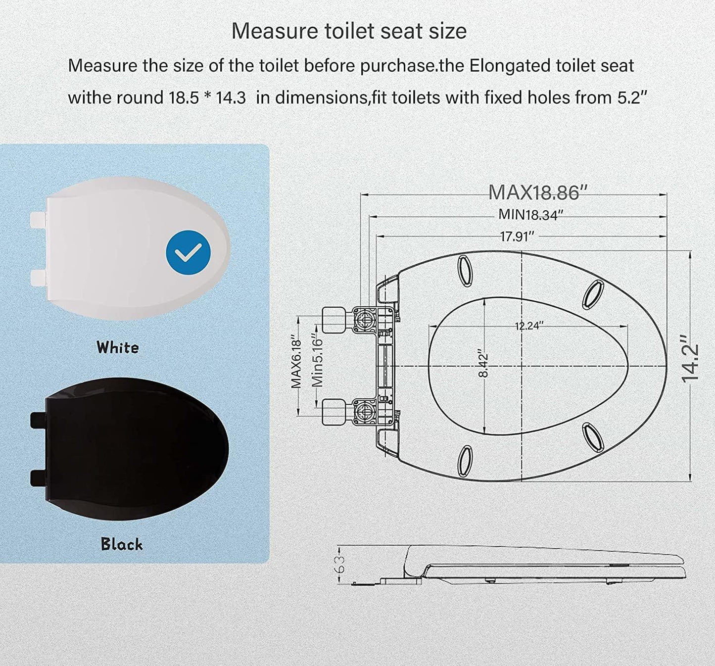 JINGZE Round Toddler Toilet Seat Adult/Child,Built-In Potty Training Seat, Soft Quiet Close Non-Slip Seat, Easy to Install & Clean,Magnetic Kids Seat and Cover,White