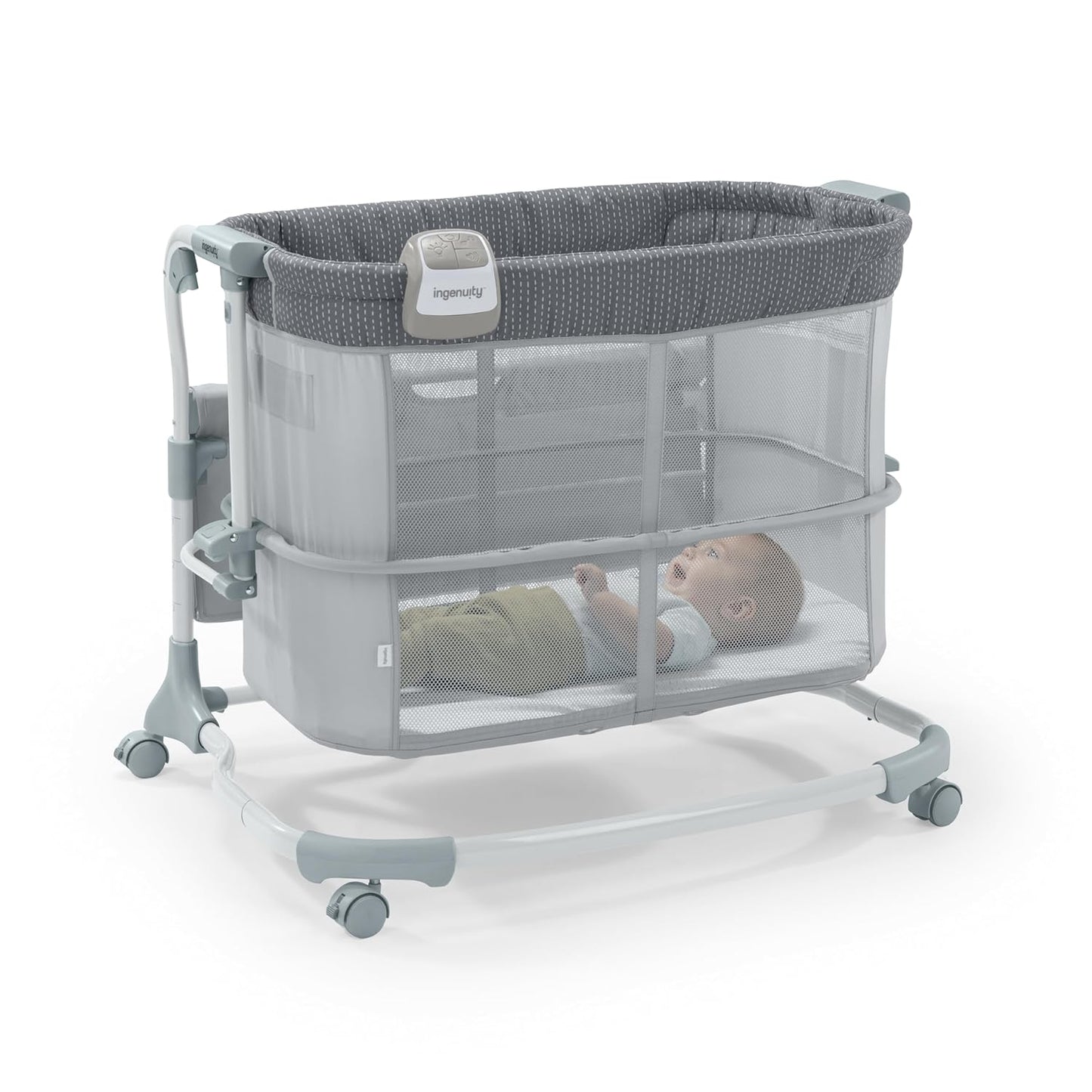 Ingenuity Dream Hero Starlight 3-in-1 Co-Sleeping Bassinet and Crib - Lume (Grey), Unisex, Newborn to 12 Months
