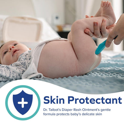 Dr. Talbot's Baby Diaper Rash Ointment - 2 oz - Zinc Oxide Skin Protectant with Peruvian Balsam - Treats and Prevents Rash