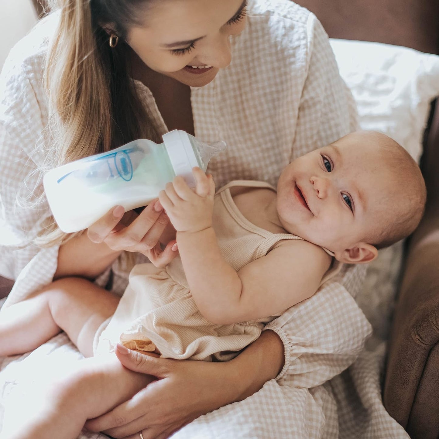 Dr. Brown’s Natural Flow® Anti-Colic Options+™ Wide-Neck Baby Bottles 5 oz/150 mL, with Level 1 Slow Flow Nipple, 4 Pack, 0m+