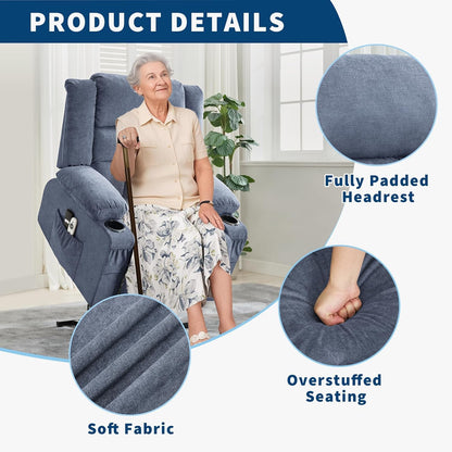 Rocking Recliner Chair for Adults Wide 360° Swivel Rocker Recliner with Cup Holder Nursery Glider with Upholstered Deep Seat Linen Lazy boy Chair for Living Room Browm