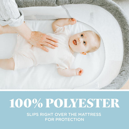 Baby Delight Beside Me Doze Deluxe Baby Bassinet, Bedside Sleeper, Foldable, Removeable Canopy, Pebble Grey