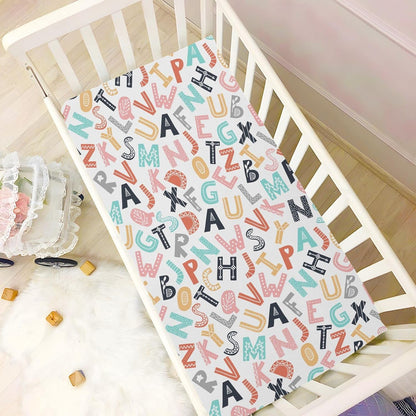 Fall Cute Mushroom Leaves Fitted Crib Sheets Stretchy Portable Playard Sheets for Baby Toddler, Breathable Soft Mini Crib Mattress 52 x 28 in for Boys and Girls