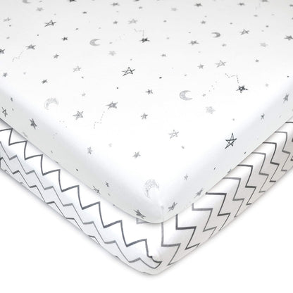 TL Care 100% Natural Cotton Fitted Pack and Play Sheet 39" x 27" - Soft & Breathable Pack N Play Sheet for Playpen, Playard & Mini Crib Mattress, Alphabet, for Boys & Girls