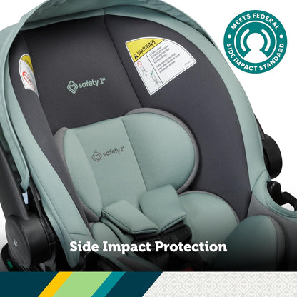 Safety 1st® onBoard™ Slide DLX Infant Car Seat w/SafetySlide™ Base, Easy-Install Rigid Latch, Lightweight Rear-Facing Seat, Newborn Carrier, Extra-Large Canopy, Travel System Ready, Dusty Marble