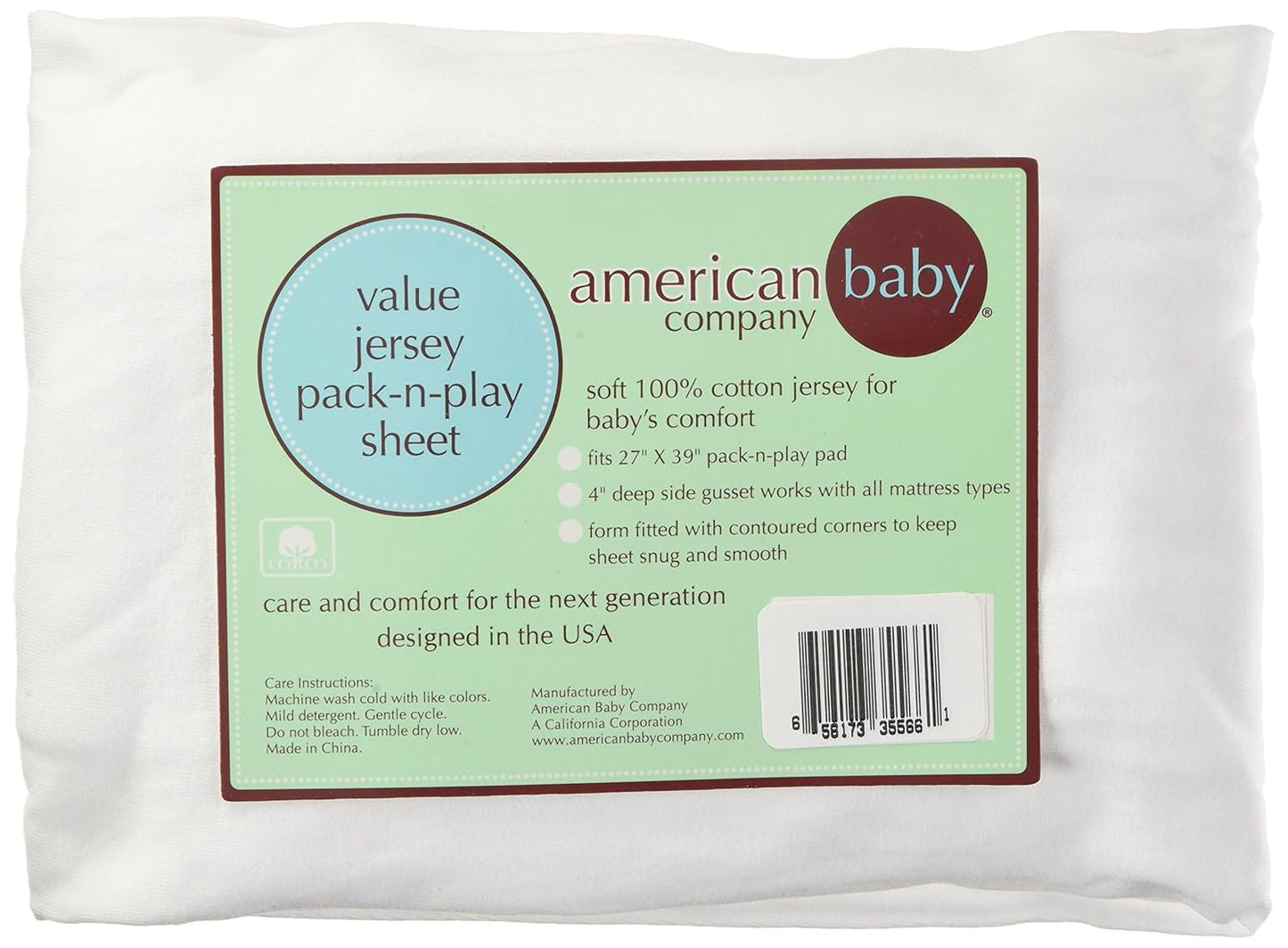 American Baby Company 100% Natural Cotton Fitted Pack and Play Sheet 39" x 27" - Soft & Breathable Pack N Play Sheet for Playpen, Playard & Mini Crib Mattress, Navy Whale, for Boys & Girls