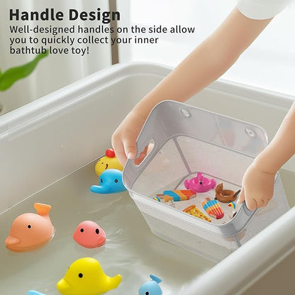GloTika Mesh Baby Bath Toy Storage, ‎Large Capacity and Quick Drying Baby Toy Storage for Bath, Multi-use Net Bags Make Baby Bath Toy Organizer Easy, 1 Pack