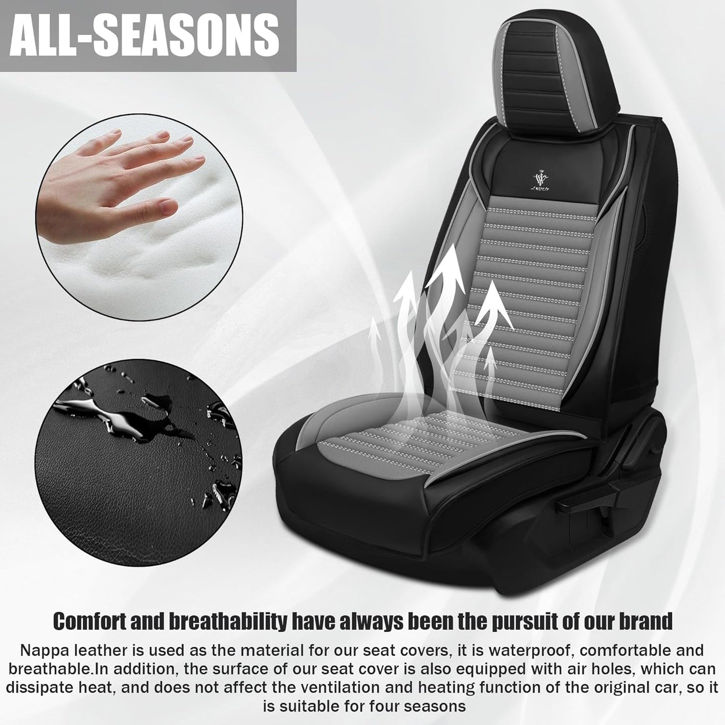 Seat Covers Fit for Mini Convertible 2009-2025 Premium Leather Car Seat Covers, Waterproof Non-Slip and Airbag Compatible, Fashion Car Seat Protector (Black Red,Front Set with Pillow)