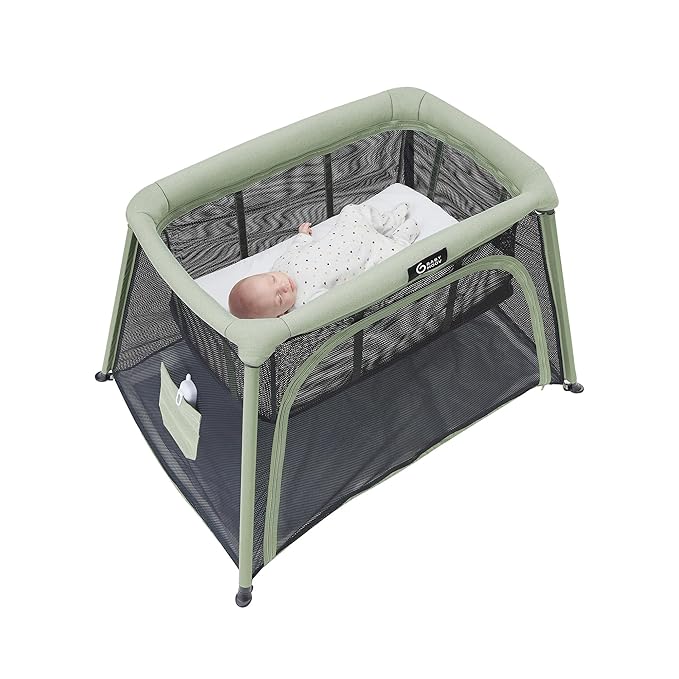 Babymoov Moov & Comfy 3-in-1 Travel Crib & Pack and Play, Lightweight Baby Playpen, Portable Play Yard and Infant Bassinet (Certified for Overnight Sleep US & Canada)