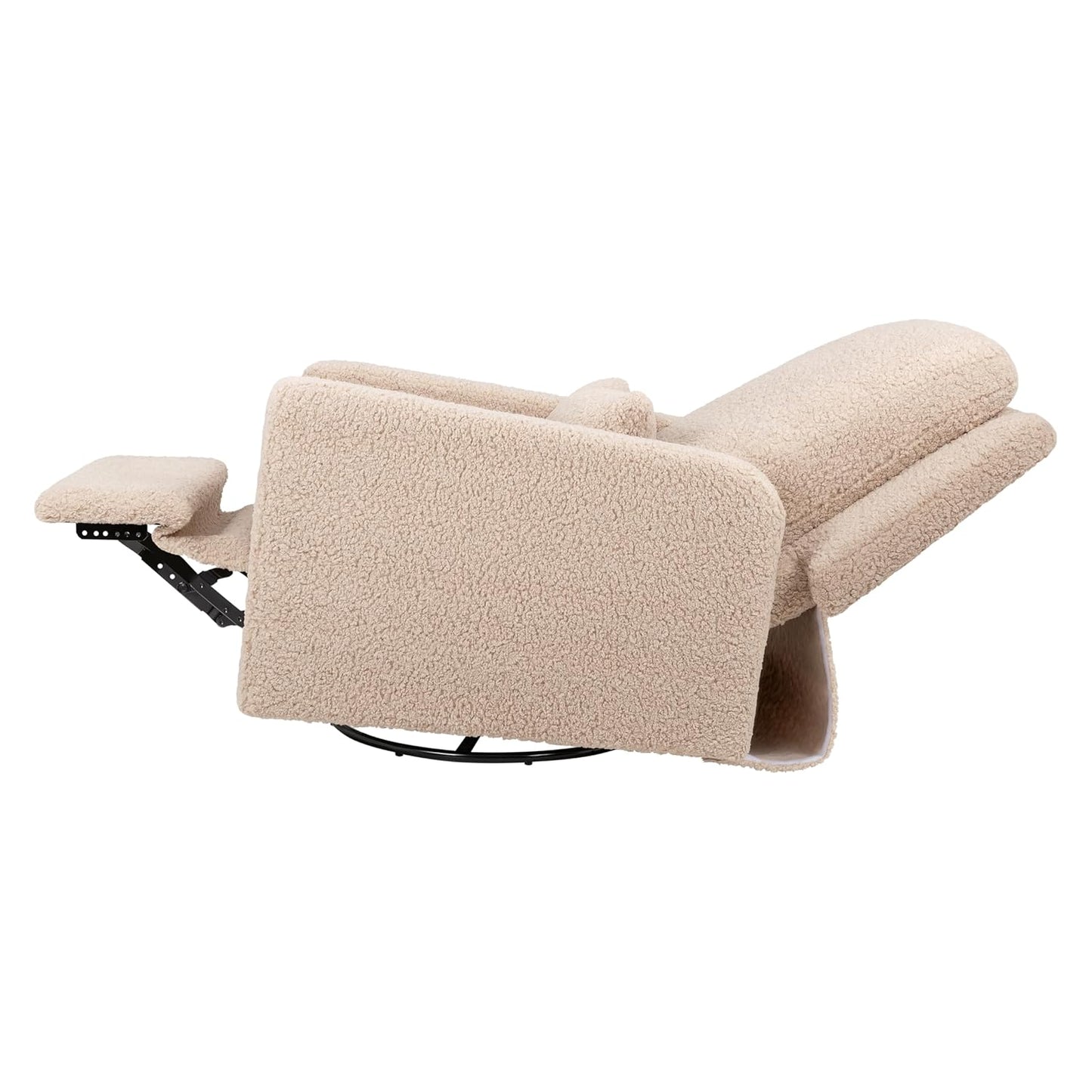 Babyletto Sigi Electronic Power Recliner & Swivel Glider with USB Port in Performance Beach Eco-Weave with Light Wood Base, Water Repellent & Stain Resistant, Greenguard Gold and CertiPUR-US Certified