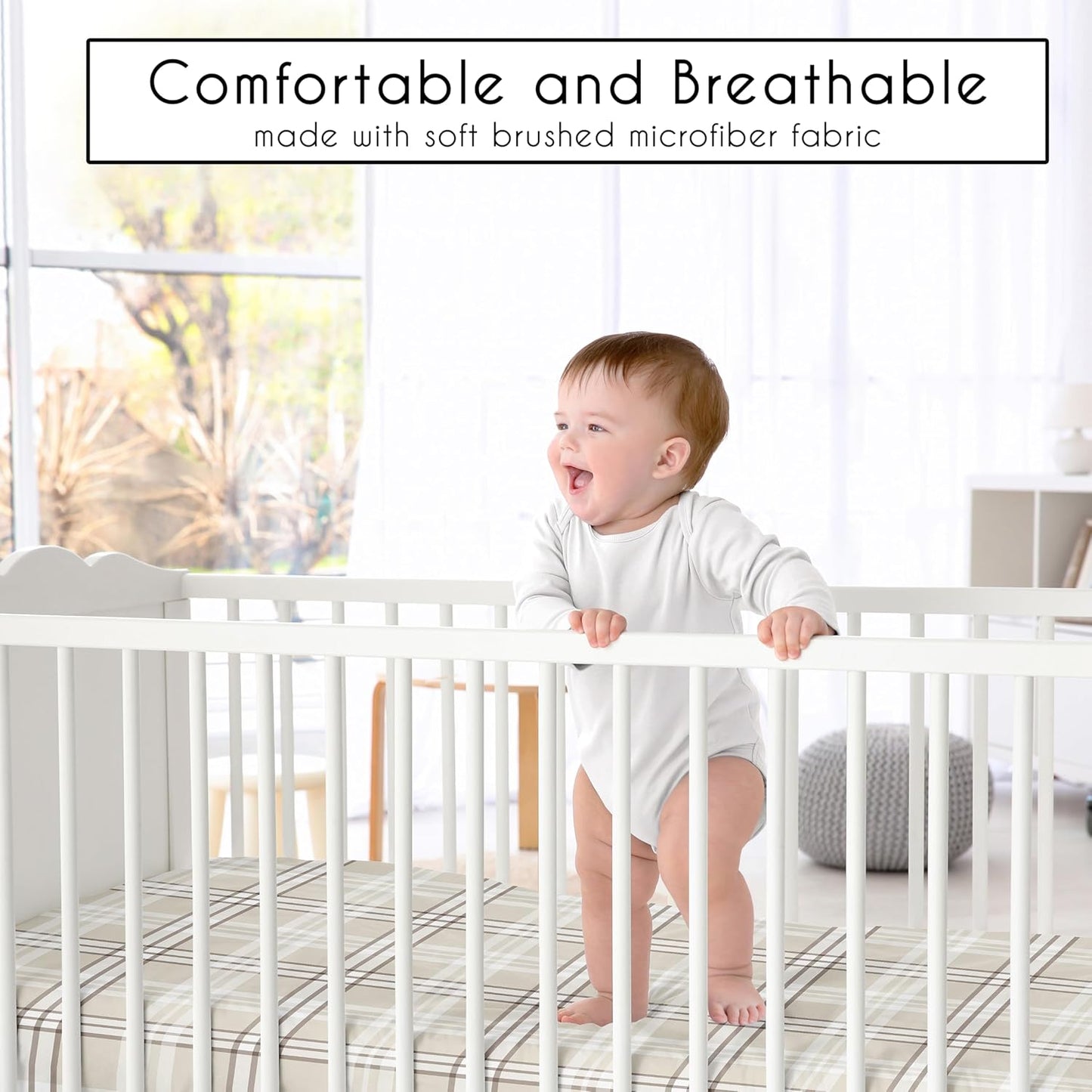 Sweet Jojo Designs 2-Piece Baby Bassinet Sheets Set (Black/White Gingham Checkered Plaid) for Boy/Girl, Infant Newborn Nursery, Oval, Rectangle & Hourglass Mattress (Solid Onyx & Classic Checkerboard)