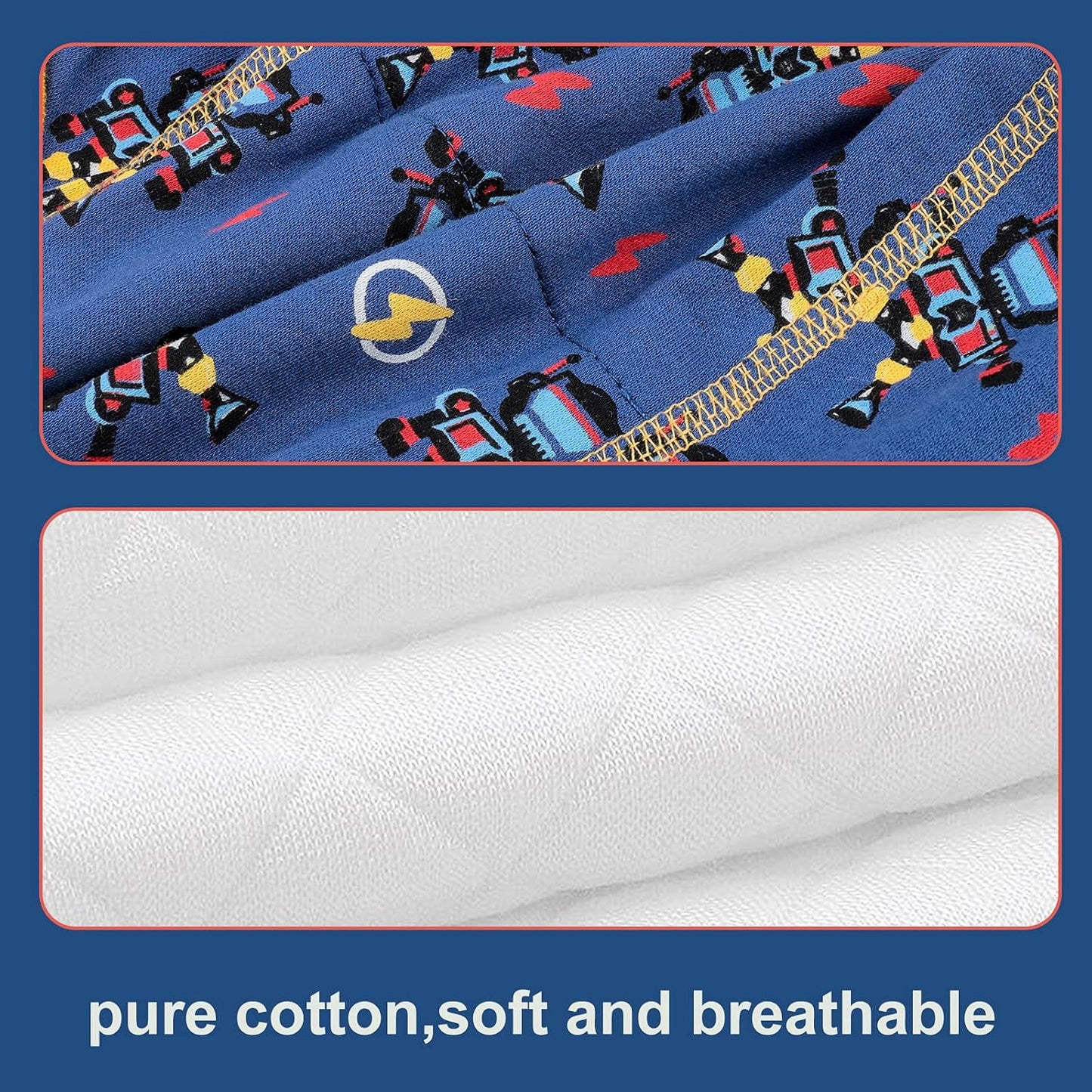 MooMoo Baby 8 Packs Potty Training Pants Cotton Absorbent Training Underwear for Toddler Boy and Girls 2T-9T