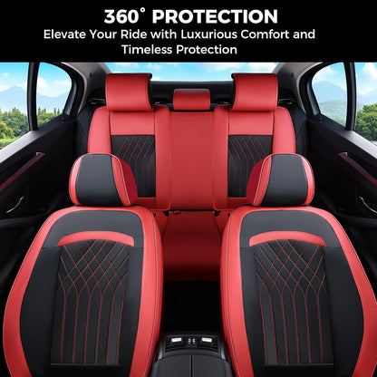 FLORICH Car Seat Covers Front Seat, Leather Seat Covers for Cars, Car Seat Protector Waterproof, Universal Automotive Seat Covers, Front Car Seat Cover Fit for Most Sedans SUV Pick-up Truck