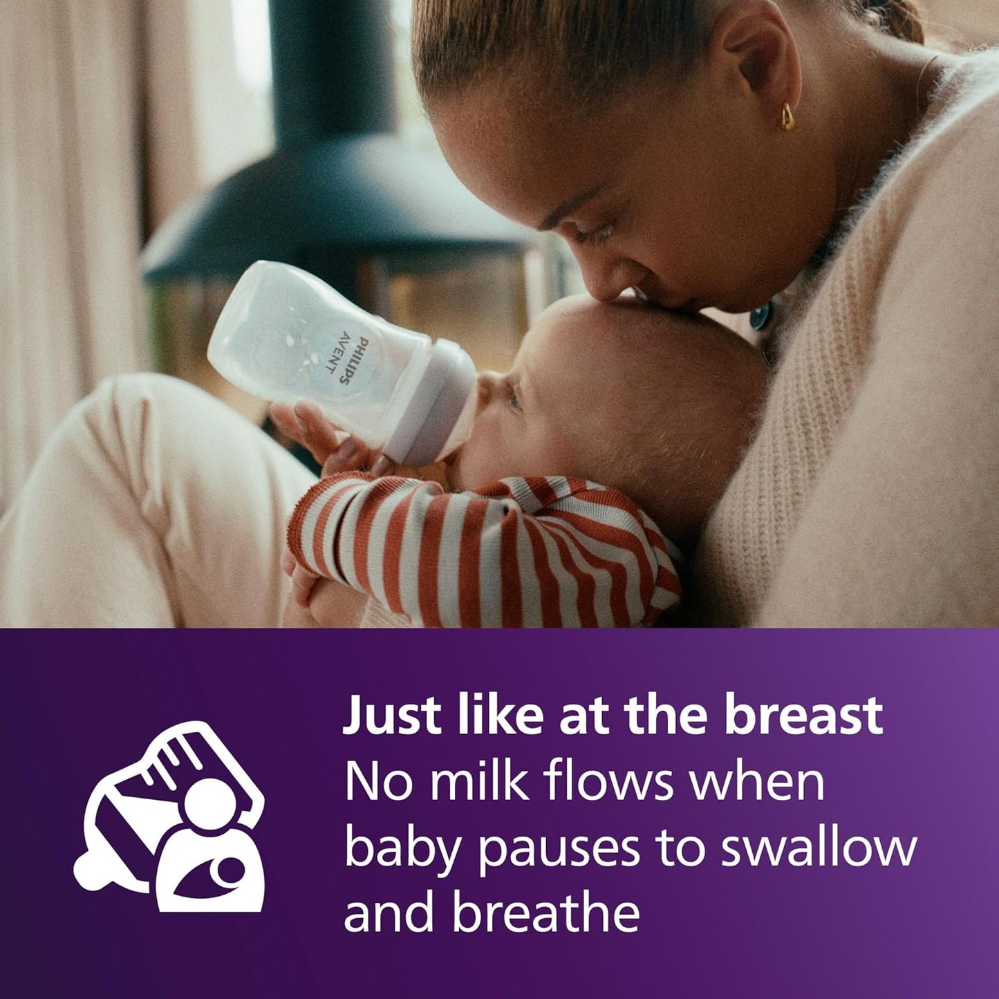 Philips Avent Natural Baby Bottles with Natural Response Nipples (Slow Flow, Flow 2), 4oz, 4-Pack, SCY900/04
